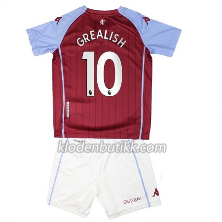 Aston Villa Jack Grealish 10 Barn Hjemmedraktsett 2020-2021 Kortermet (+ Korte bukser)